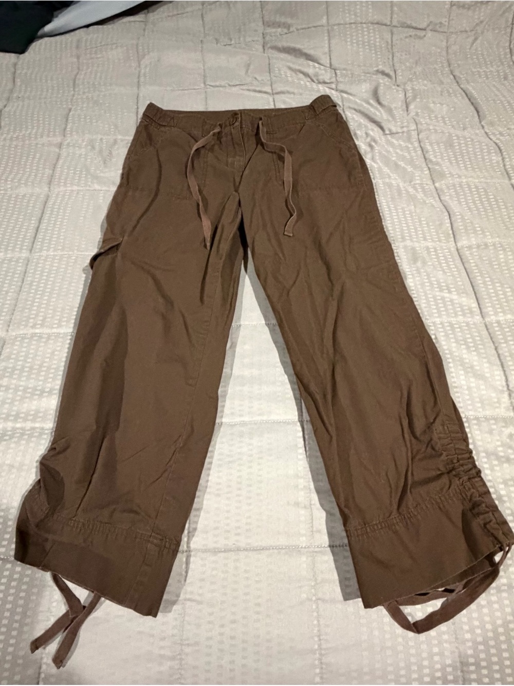 Jones New York Brown Drawstring Cargo Joggers